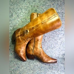 Lucchese Womans Charlie Horse Sz 10 Riding Full Zip Harness Boots Honey Cognac